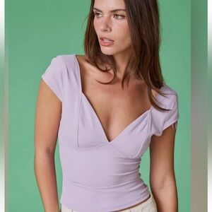 🆕🤍NWT Papermoon Lavender Alina V Women's Top